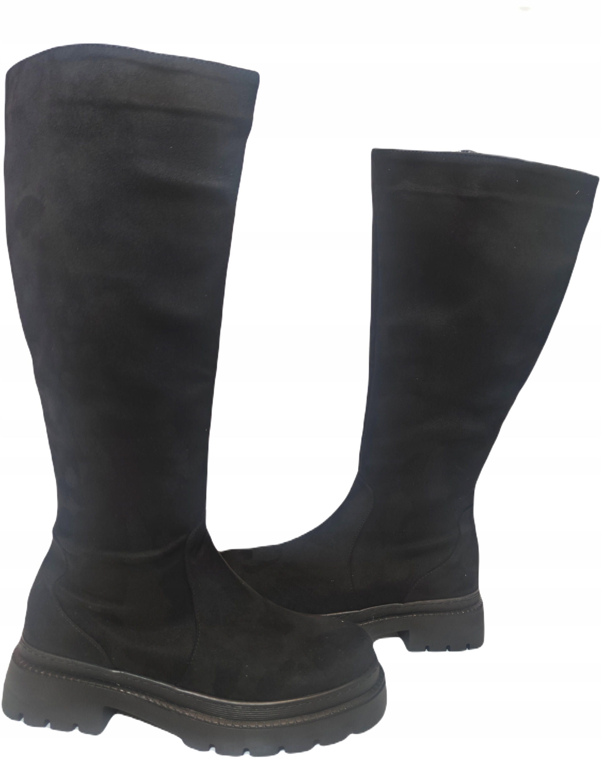 Semišové kozačky Stretch Sokolski z22-52 černé r39