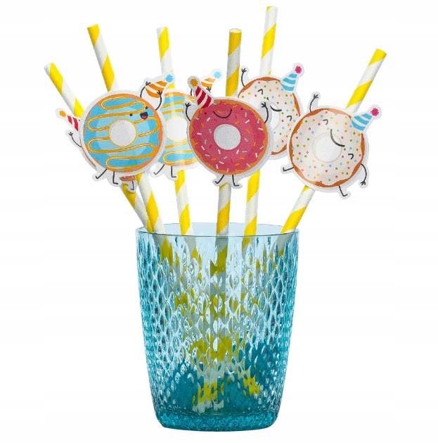 SUPER 1 Słomki Donut Kolorowy Pączek 50310 6szt.