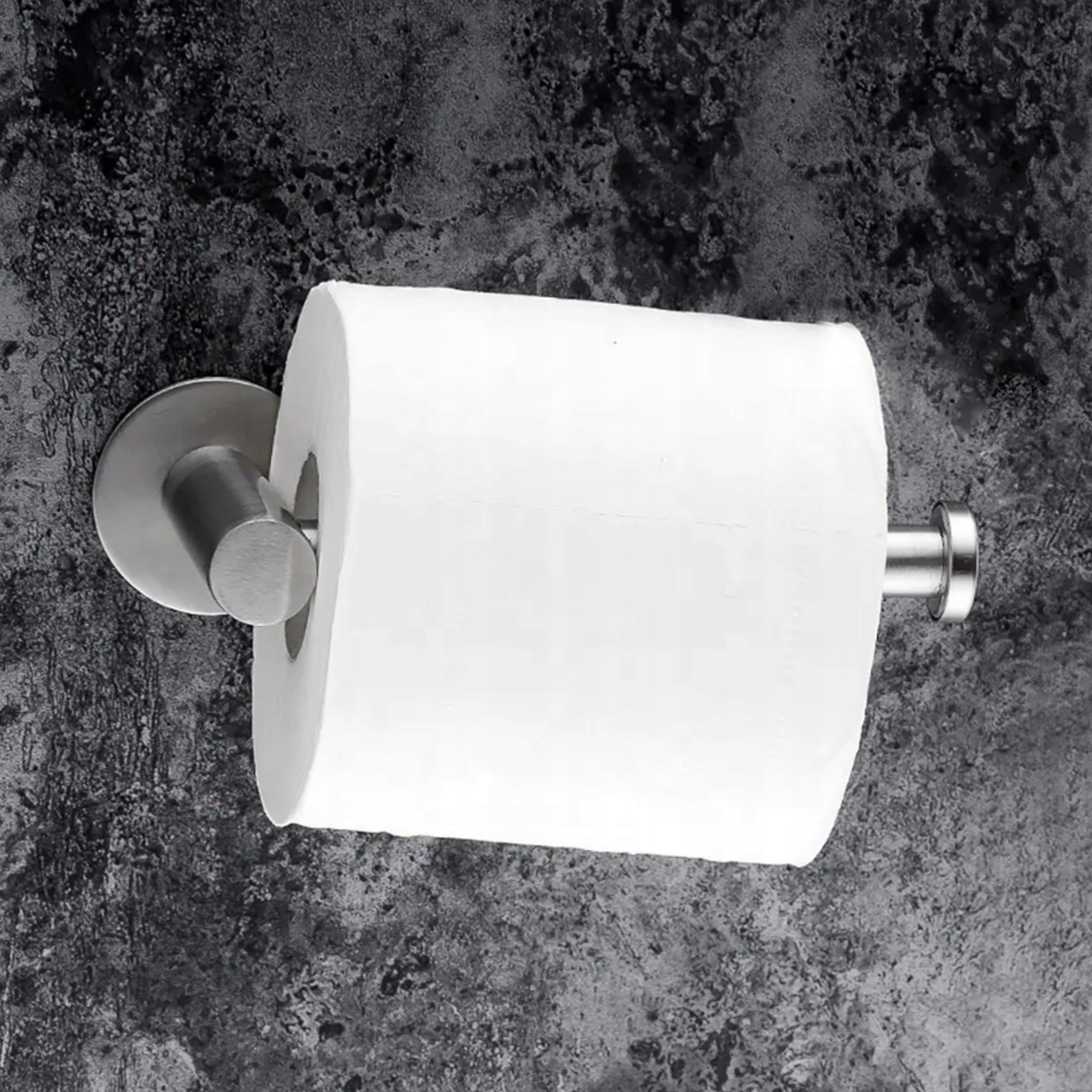 UCHWYT NA PAPIER TOALETOWY SREBRNY BEZ WIERCENIA Typ uchwyt