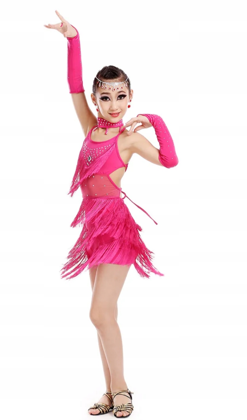 Sukienka Do Tańca Latino Z Frędzlami 110 Dziecięca 1007