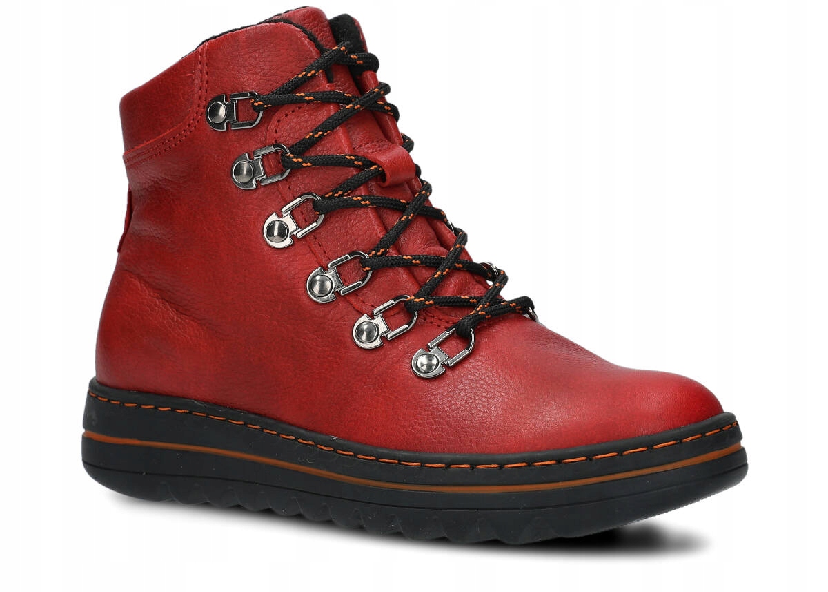 Nagaba 281 Červená – Zateplené Dámské Trekové Kožené Boty