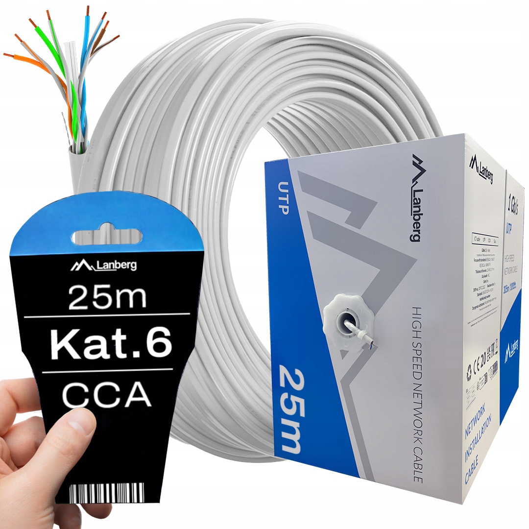 Síťový Kabel Lanový Kroucený RJ45 Utp KAT.6 KAT.6 200M Rychlý Lanberg