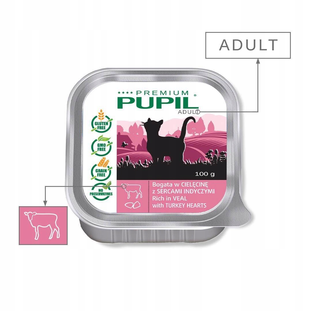 PUPIL Premium szalka bogata w cielęcinę 100 g Marka PUPIL