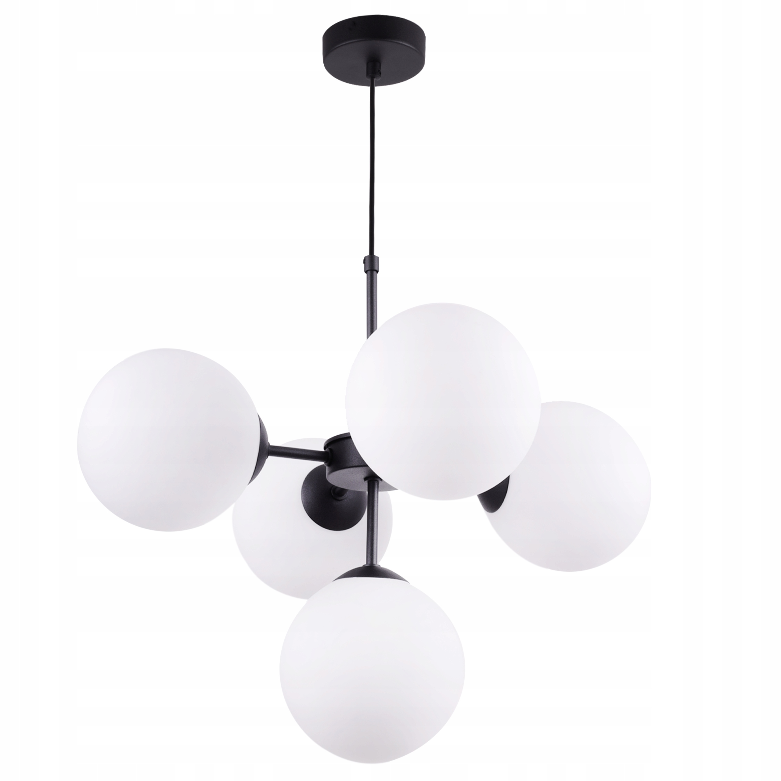 Závesná Stropná Lampa Luster Čierny Sklenené Glamour Gule Moderné