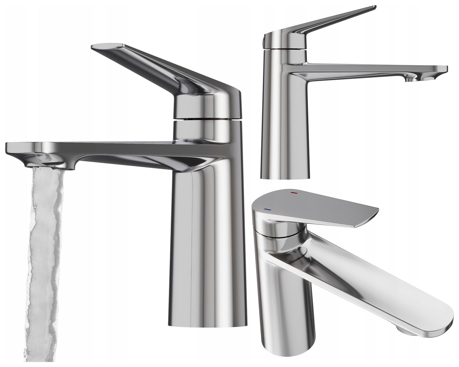 Umyvadlová Baterie Stříbrná Nízká Koupelnová Mosazná Chrom Baterie Nave