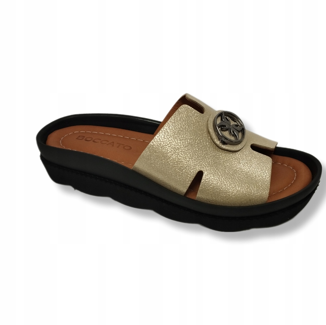 pohodlné nazouváky Boccato 031.1074 Zlaté Kožené S Ozdobou VEL.39