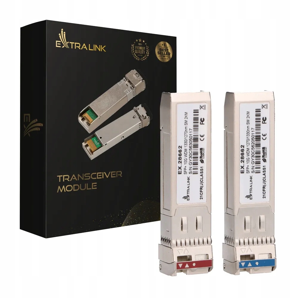Moduł SFP+ WDM 10Gbps 1270/1330nm single mode 2km para