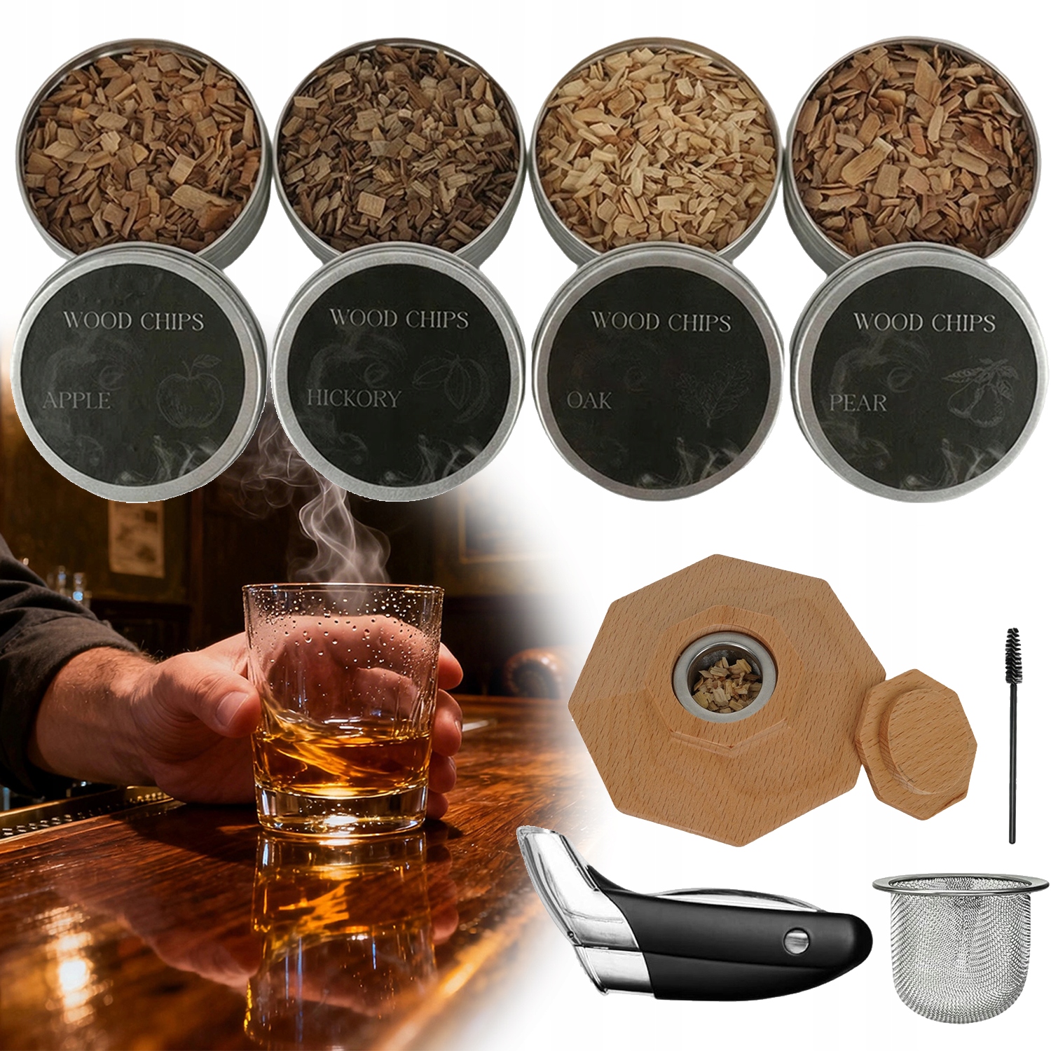 Sada Na Uzení Whisky Smoker Dárek Pro Muže Chlapce Hoblina