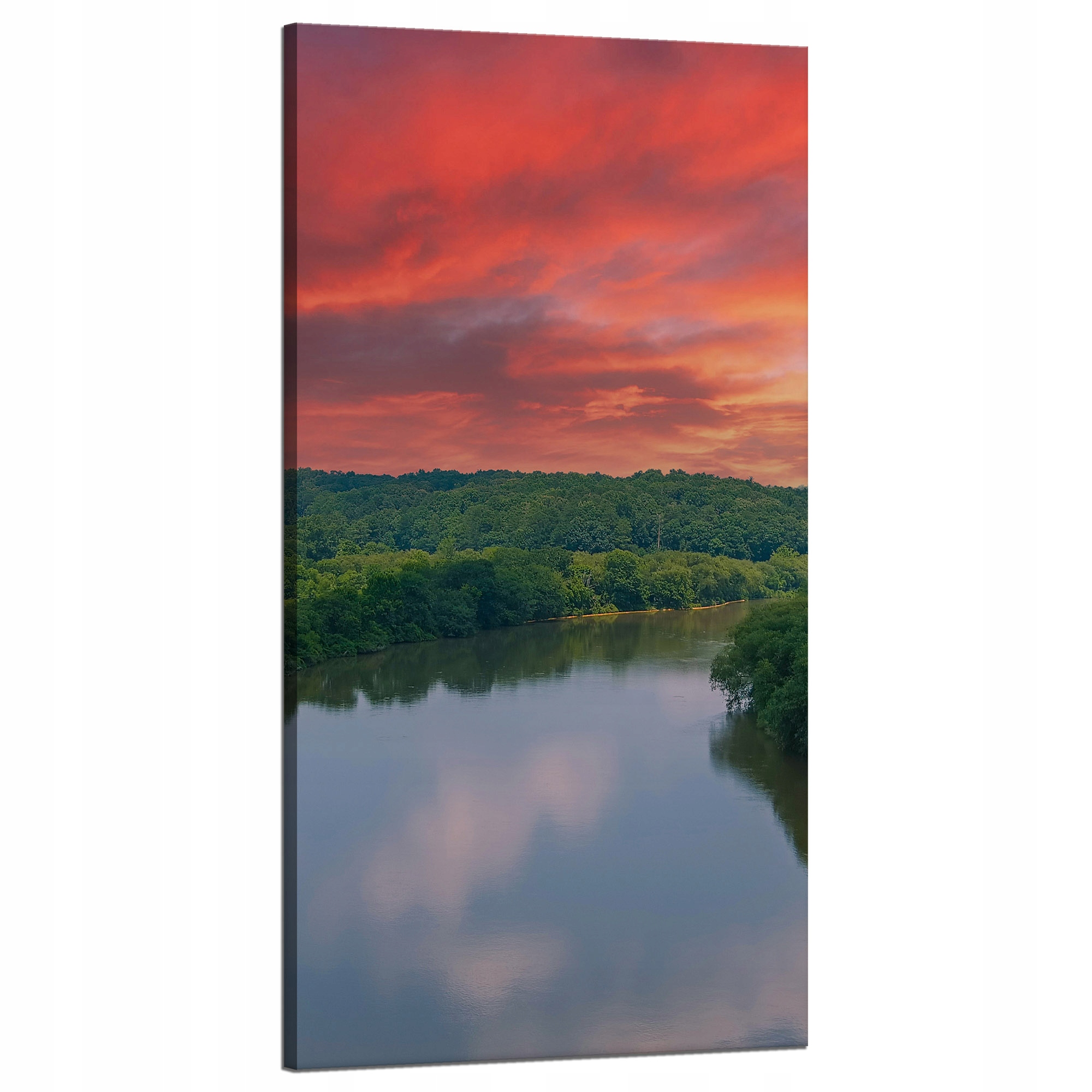Obraz na plátně Růžové nebe Slunce Řeka Příroda 60x120 cm