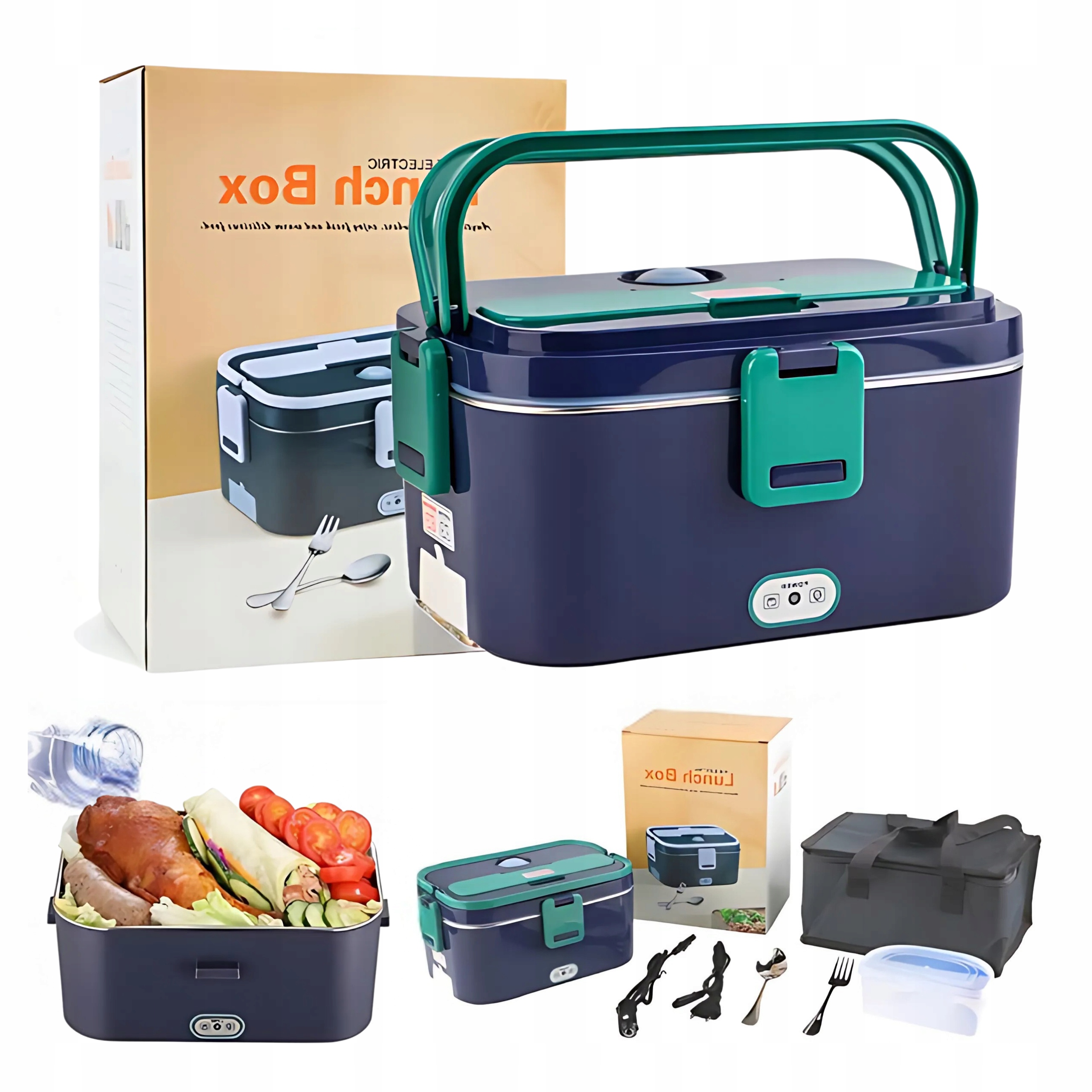 Elektryczny Pojemnik Na Żywność Lunch Box 1,8L Podgrzewacz Do Auta Biura