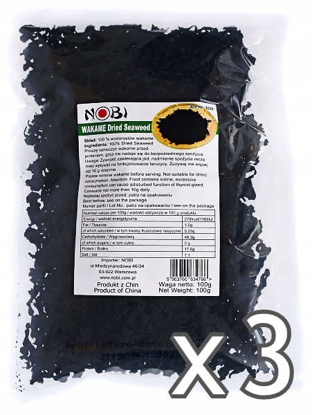 

Wakame, suszone wodorosty 300g (3 x 100g)