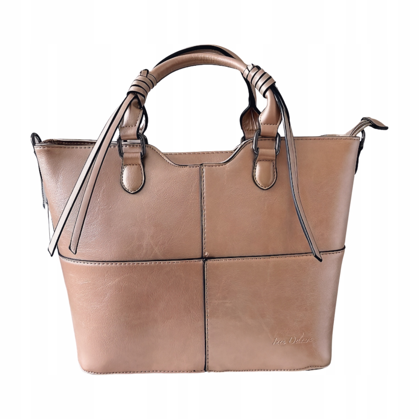 Ines Delaure zlatá shopper taška s prošíváním