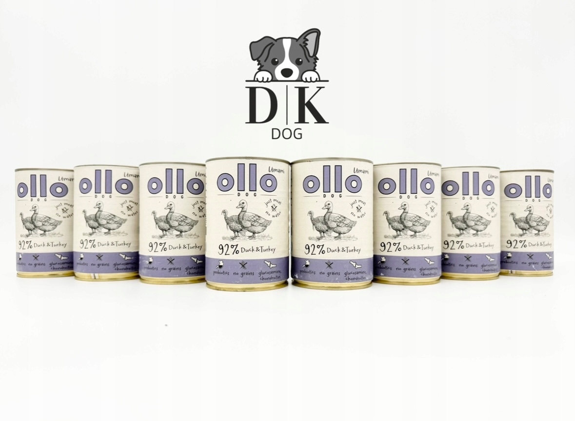 Levně Ollo Umami Kachna Krůta Krmivo Vlhké pro psa Sada 8 x 400 g