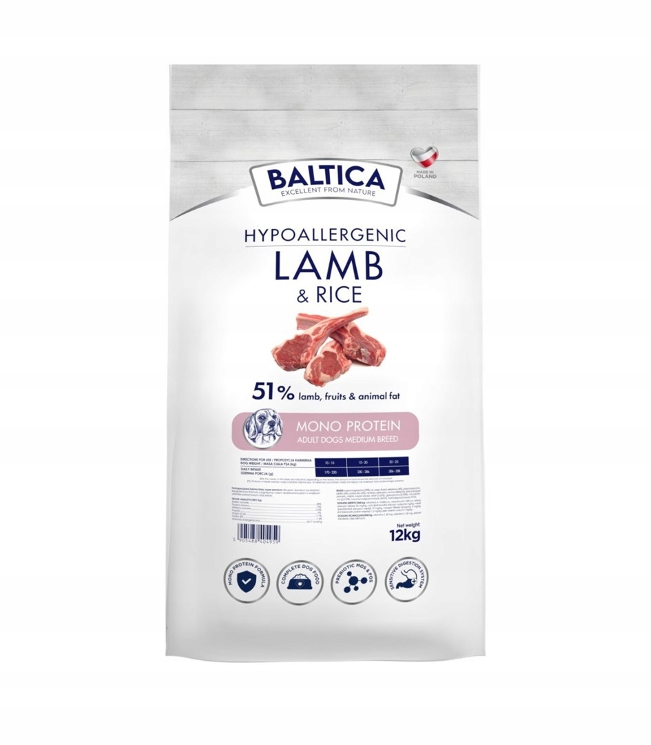 Levně Baltica Nutraceutic Hypoallergenic Lamb & Rice M 12 kg