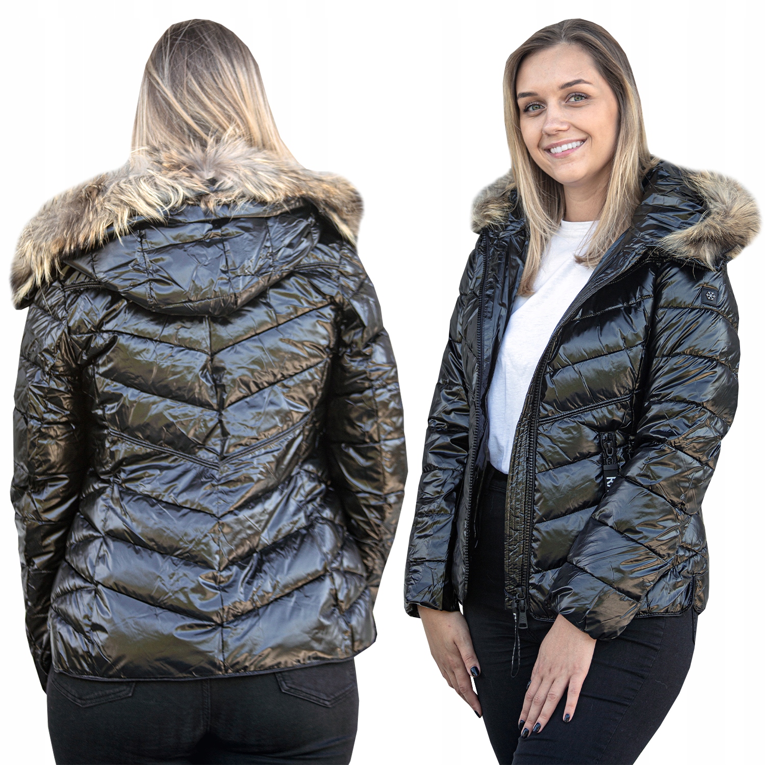 Přechodná Zimní Bunda S Kapucí A Odnímatelným Kožíškem