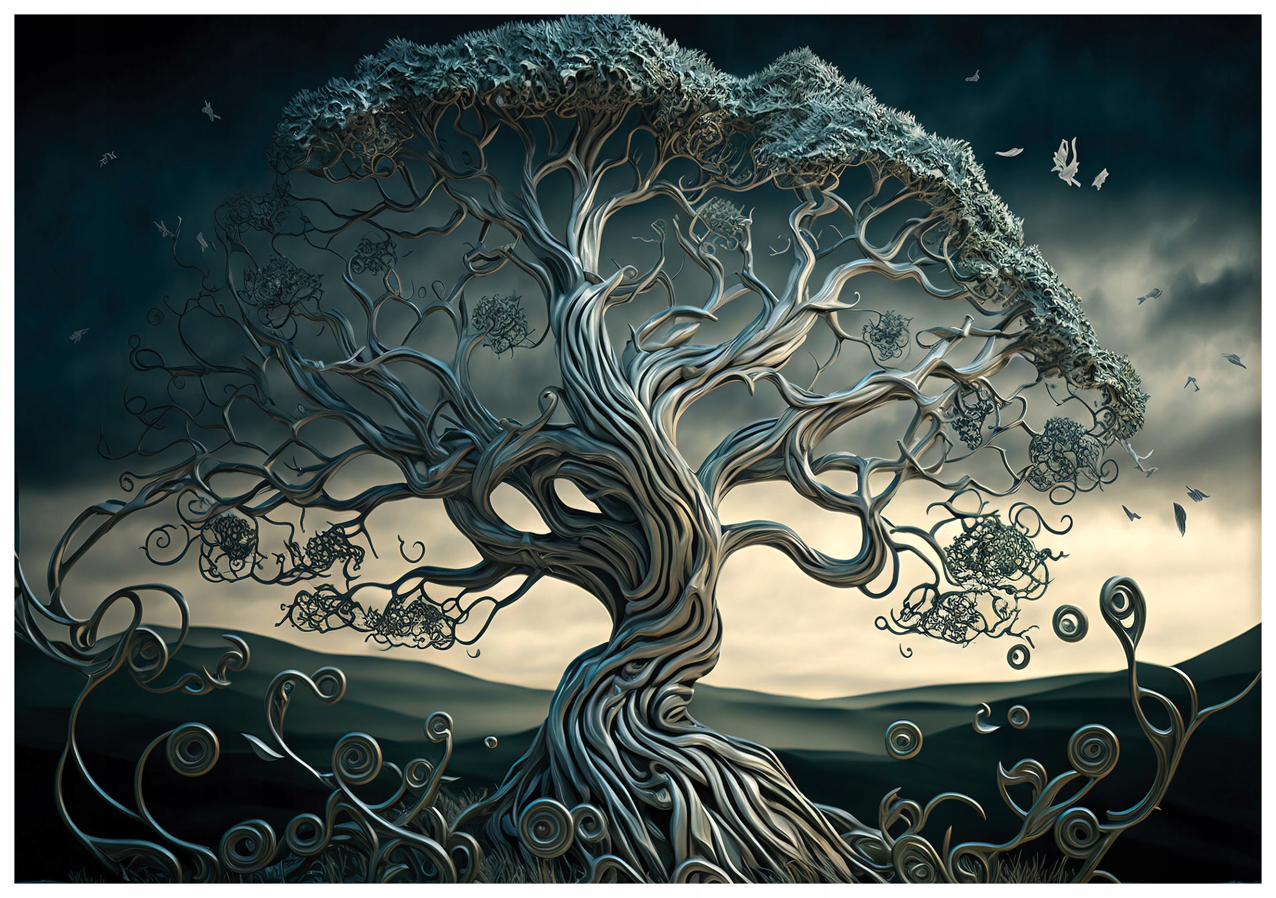 Fototapeta Strom Temnota Ptáci Noc Krajina Elegance 416x254 lepidlo