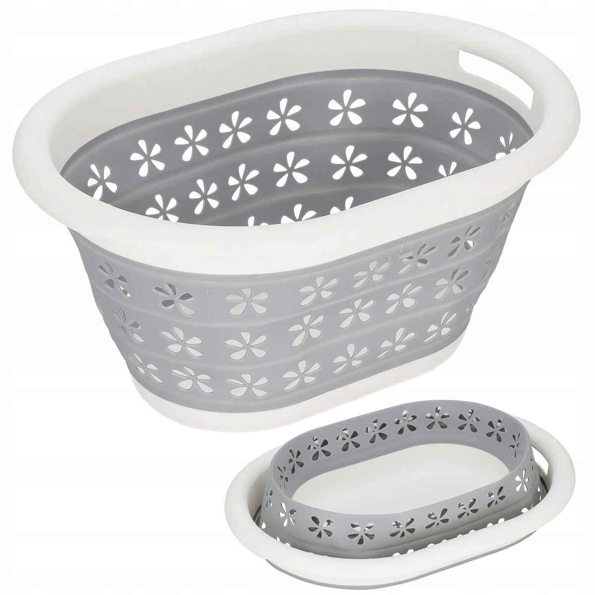 DUŻY KOSZ NA PRANIE SKŁADANY POJEMNIK MISKA OWALNA SILIKONOWA SKŁADANA Marka Springos