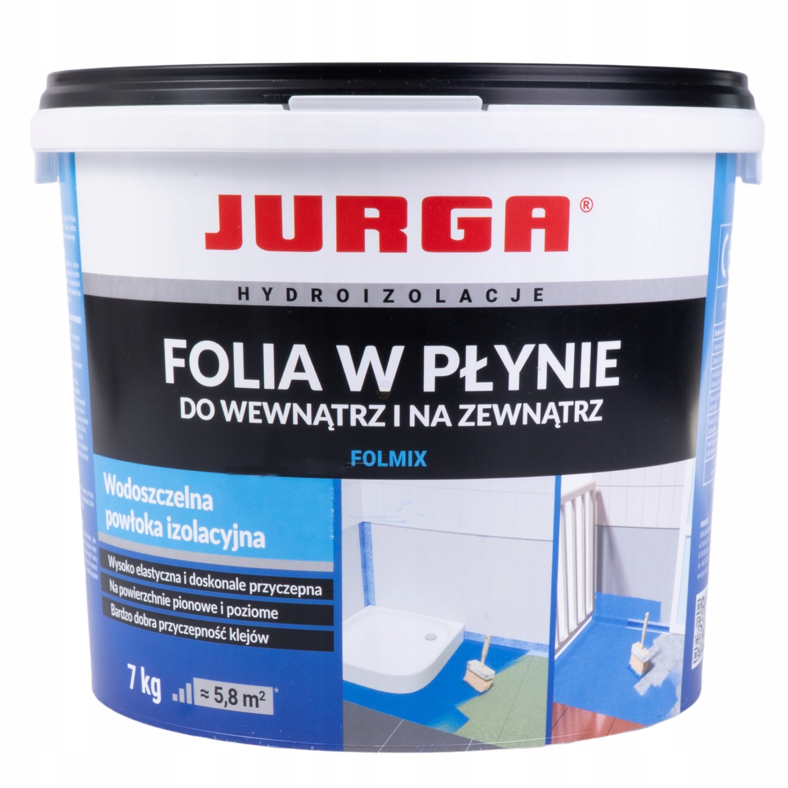 Jurga Folmix hydroizolacja folia w płynie wewnątrz zewnątrz łazienki 7 kg