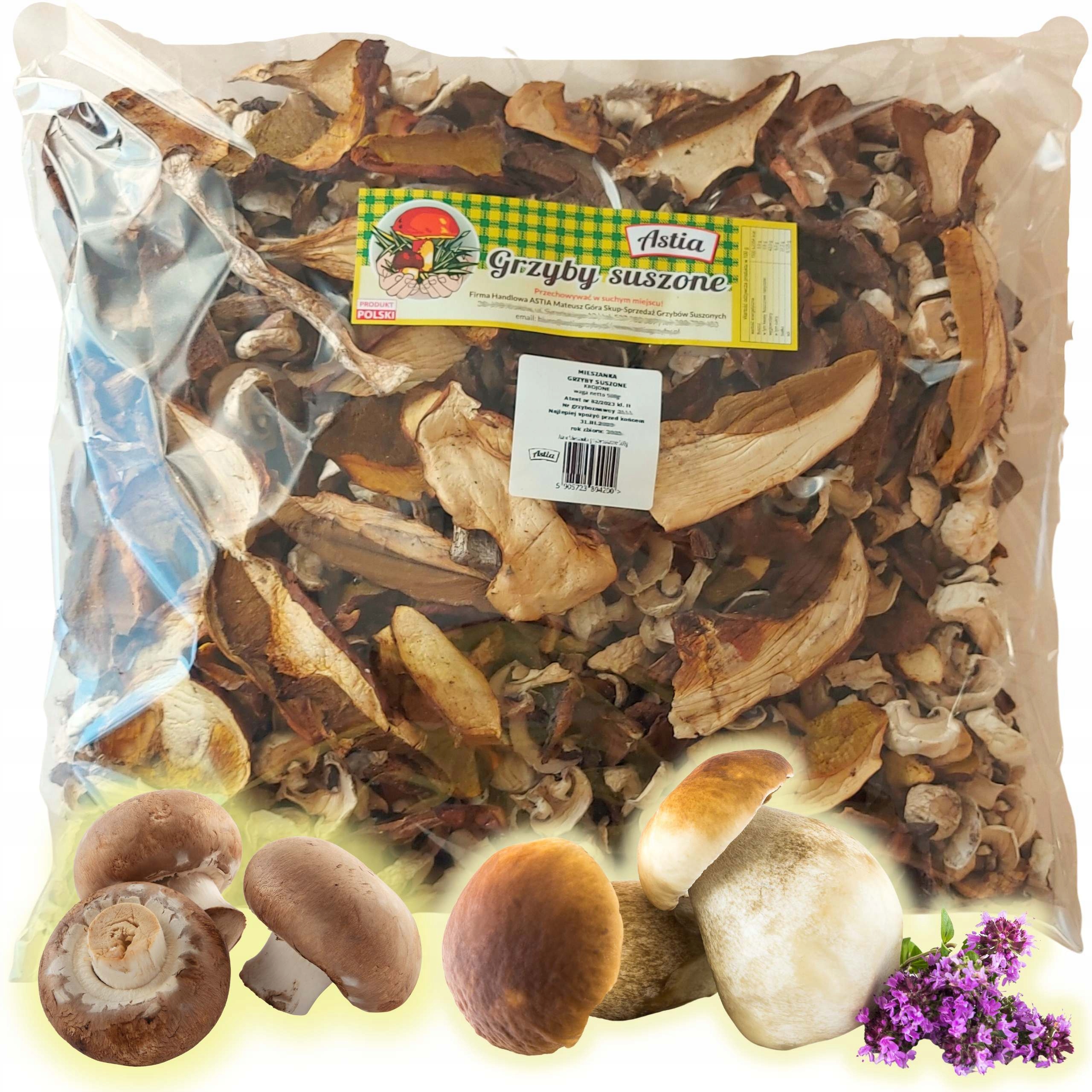 Sušené Houby 500 g Směs sušené houby krájené Lesní A Pěstované 2025