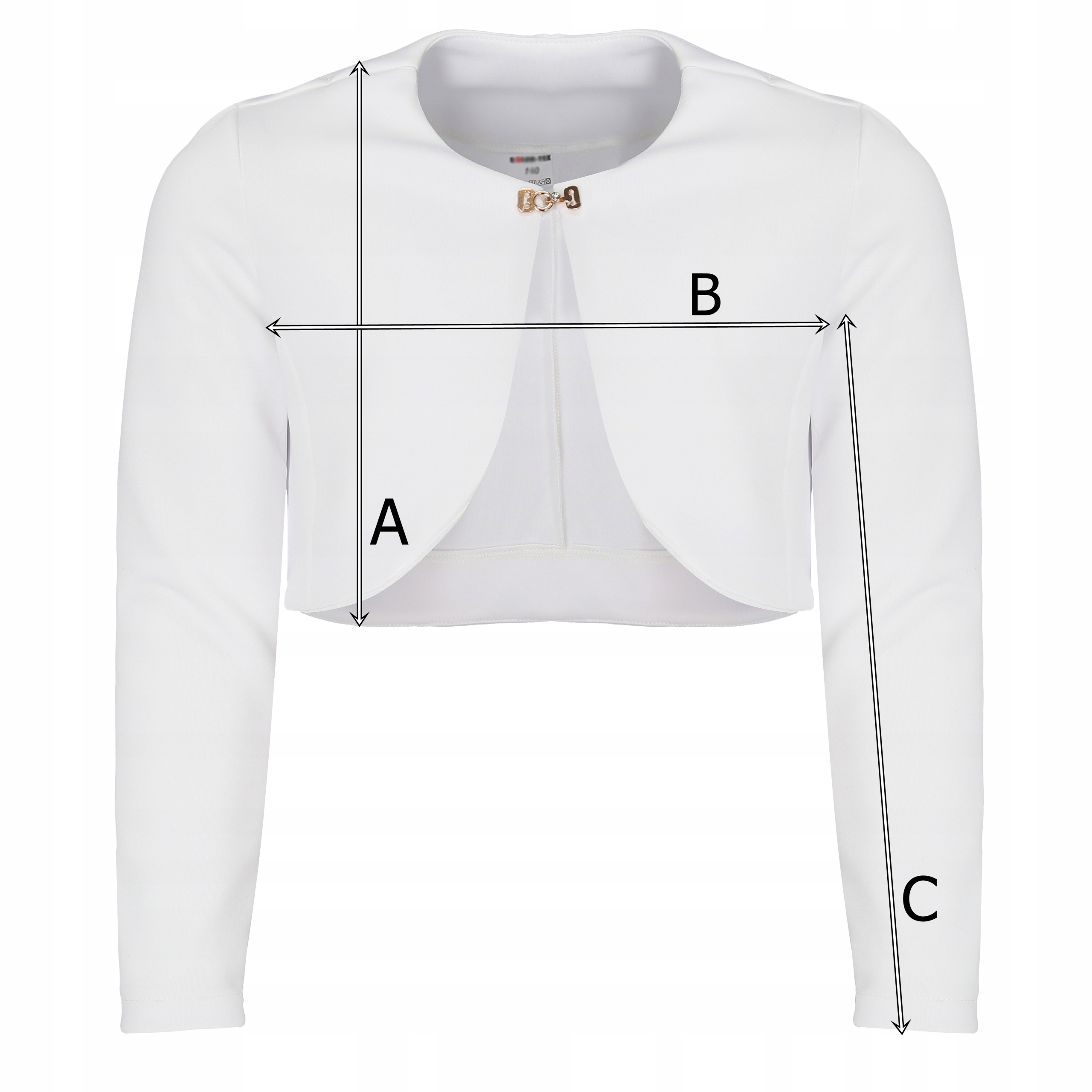 Bolerko narzutka KOMUNIA WESELE 152 białe PL Rozmiar (new) 152 (147 - 152 cm)