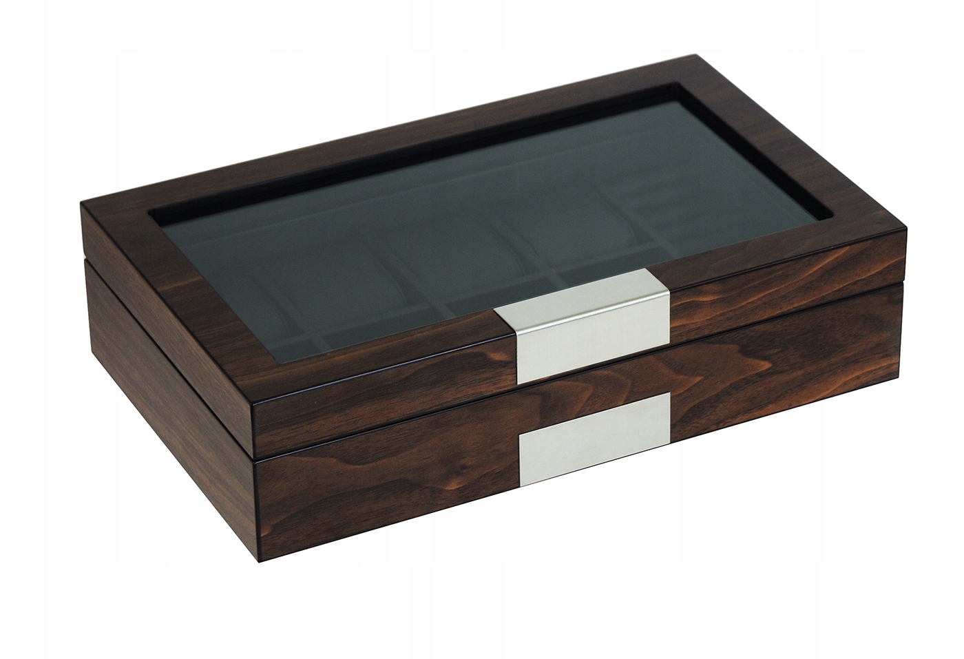 PUDEŁKO DREWNIANE SZKATUŁKA NA 8 ZEGARKÓW BIŻUT. Liczba miejsc na zegarki 8