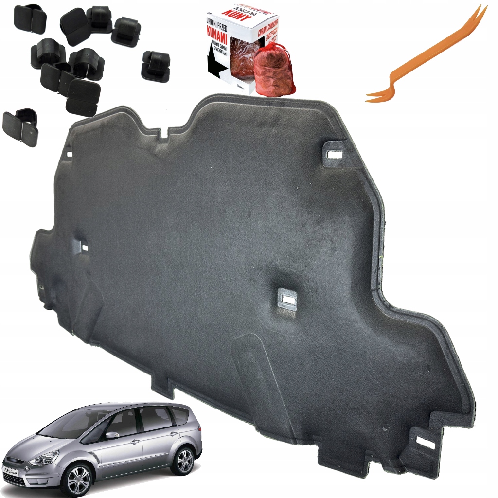 Odhlučnění masky Izolace Ford S-max MK1 06-14 odpuzovač tlapky spony