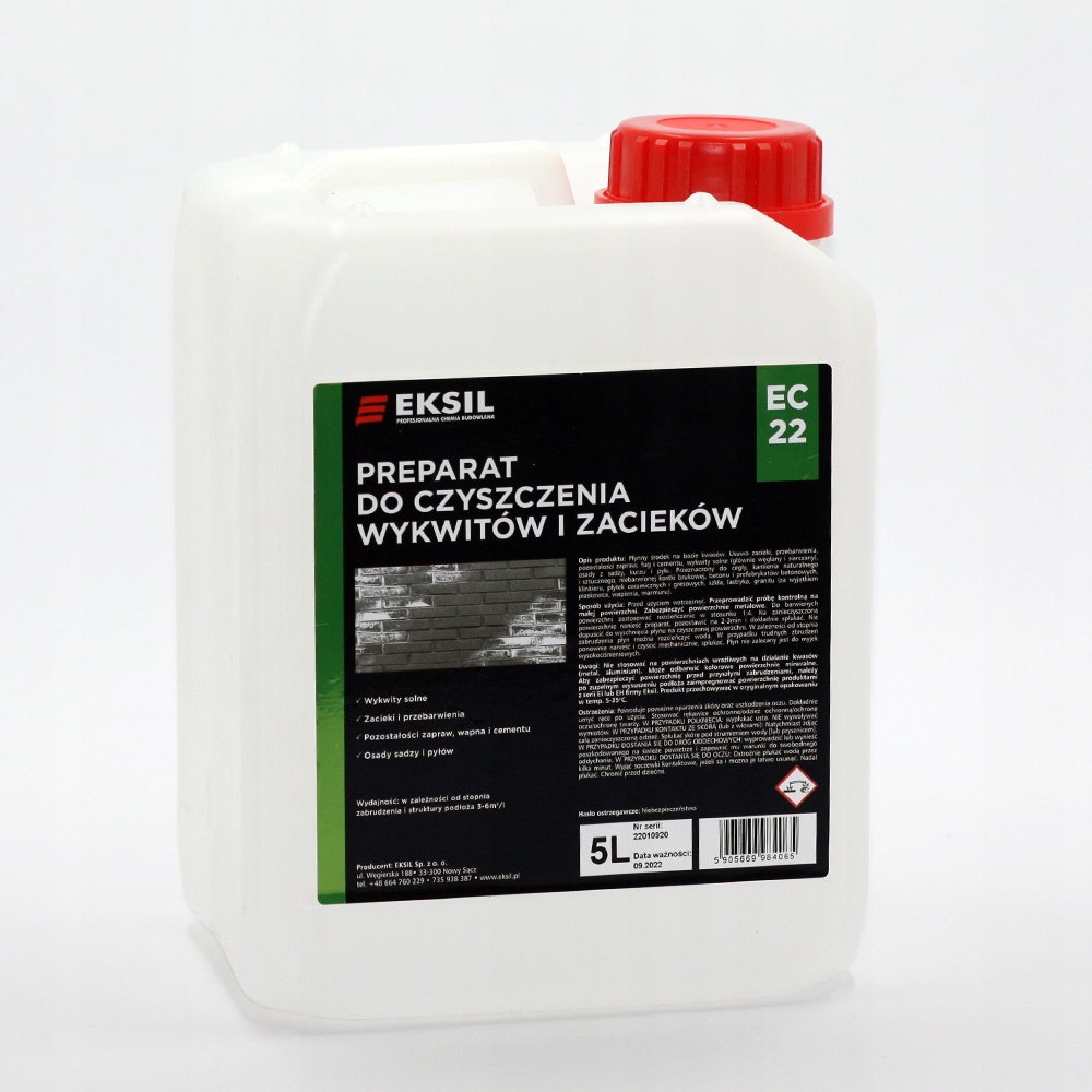 

Płyn do Usuwania Wykwitów I Zacieków Eksil EC22 5L
