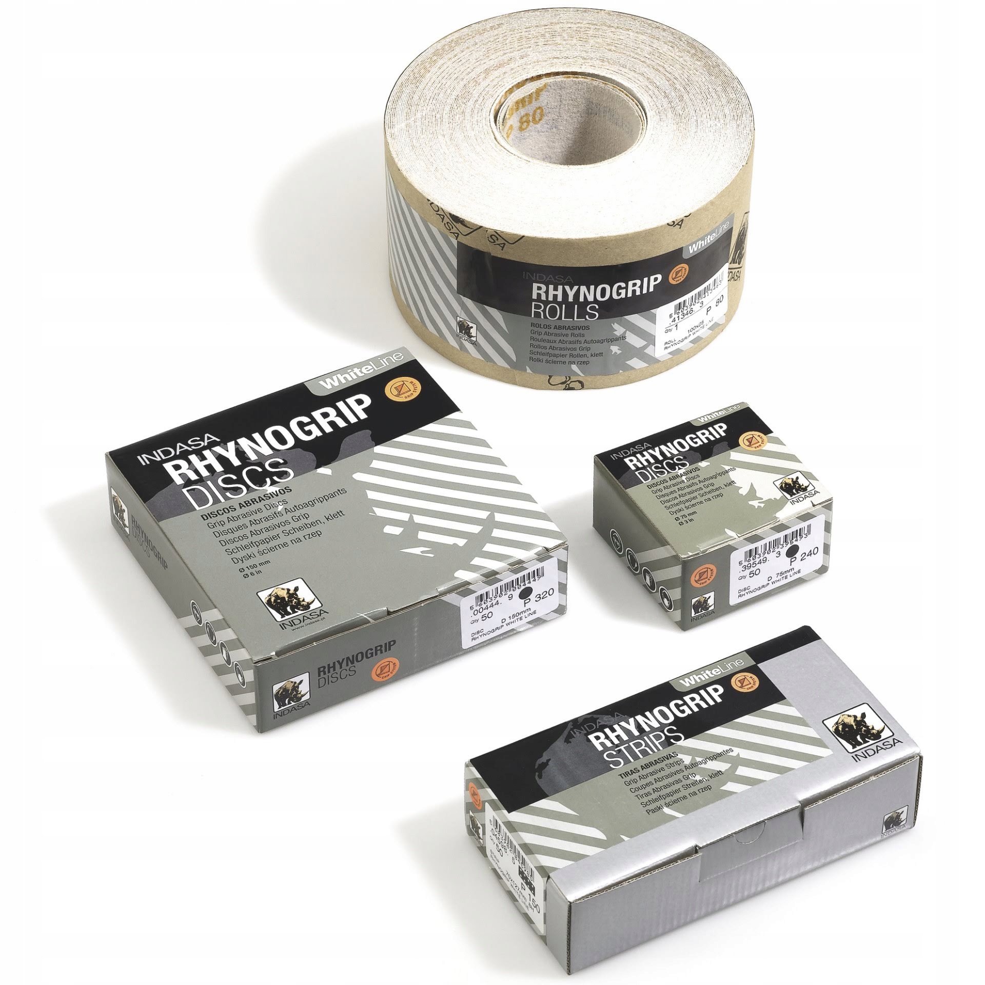 INDASA WHITE Krążki Ścierne Rzep 125mm 8H P60 50x Gradacja P60