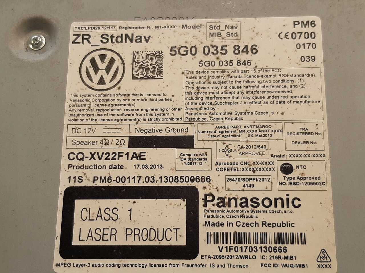 player naped navigation devices VW Golf VII 1,4 TSI
