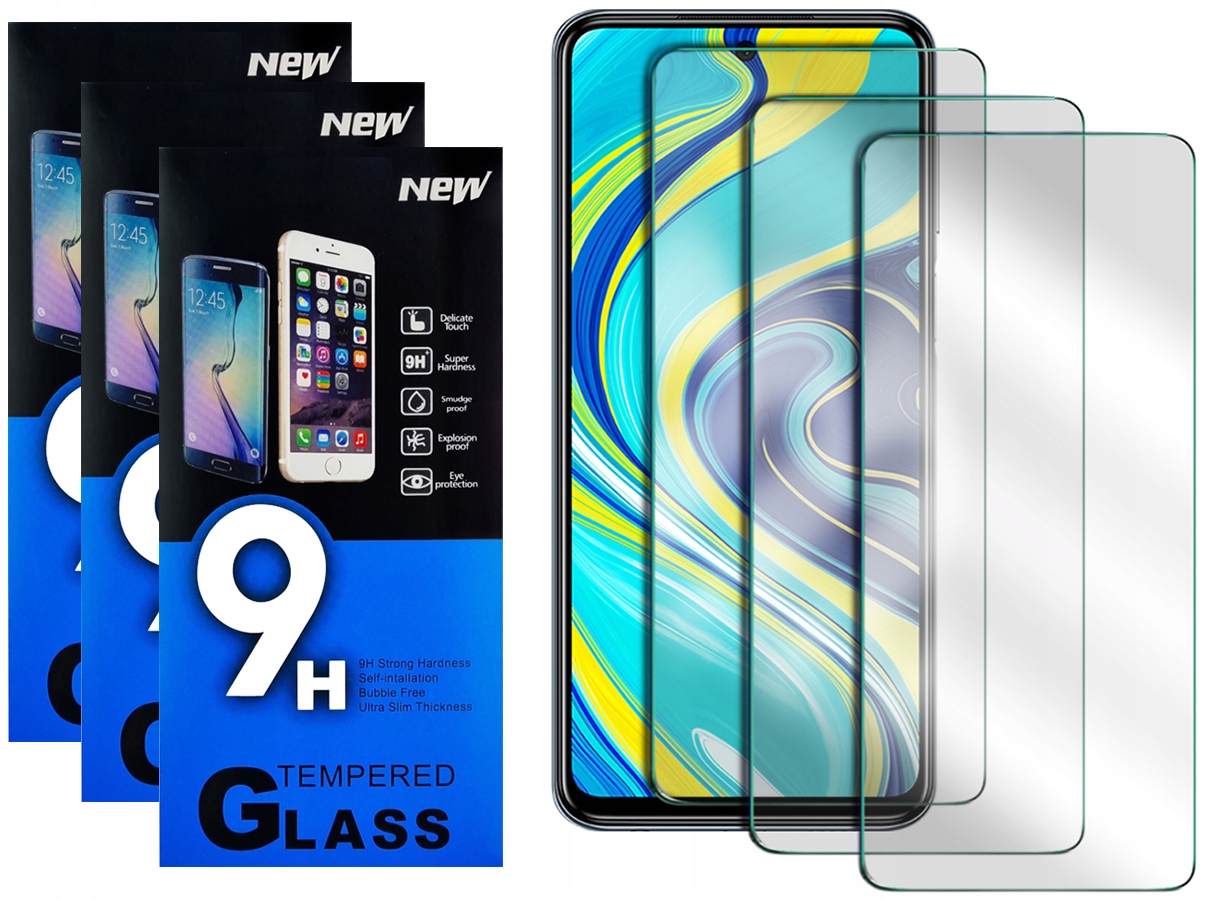 

Szkło Hartowane Szybka Do Redmi Note 9 Pro 3szt