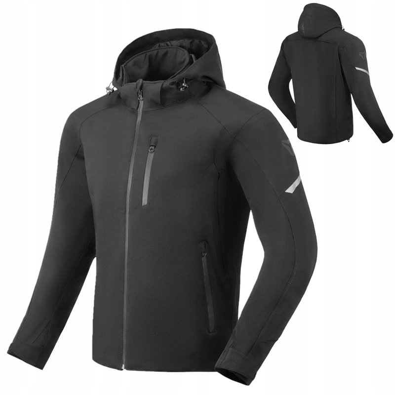 Softshellová motocyklová bunda Seca District Black D3O voděodolná Bonus