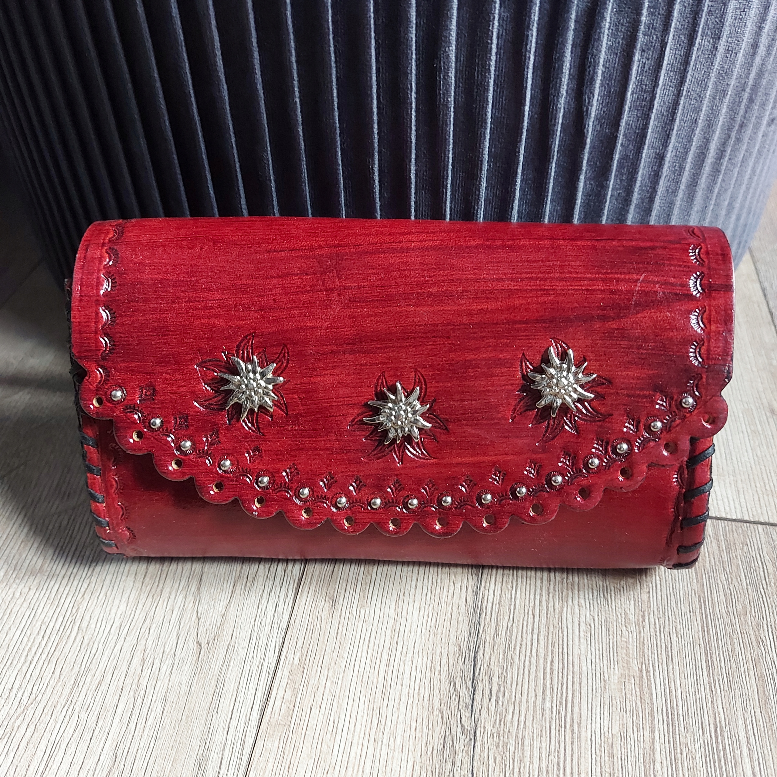 Regionální kožená kabelka Horalská dámská přírodní kůže Bordó