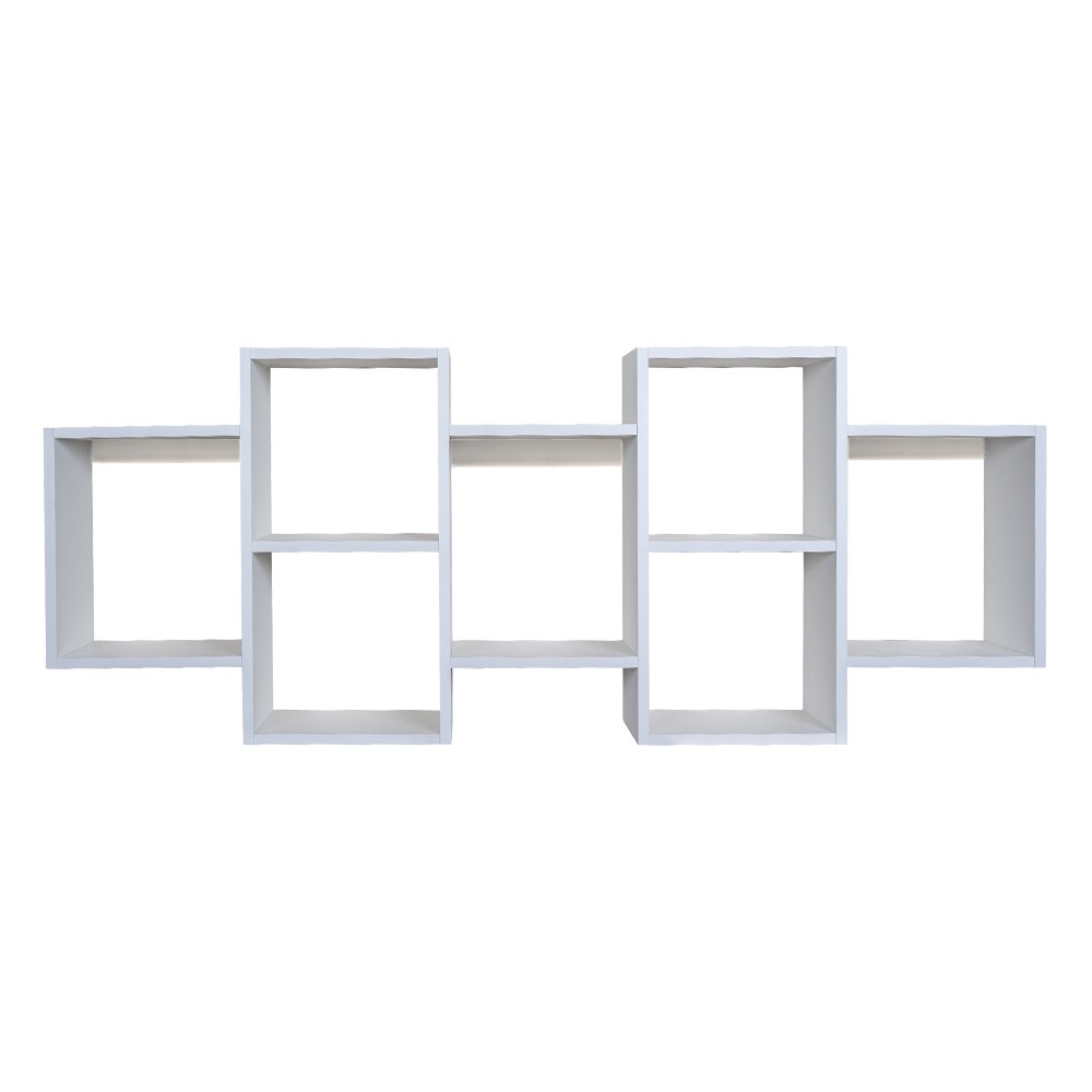 Nástěnná závěsná police na knihy do obývacího pokoje Fts 3, bílá