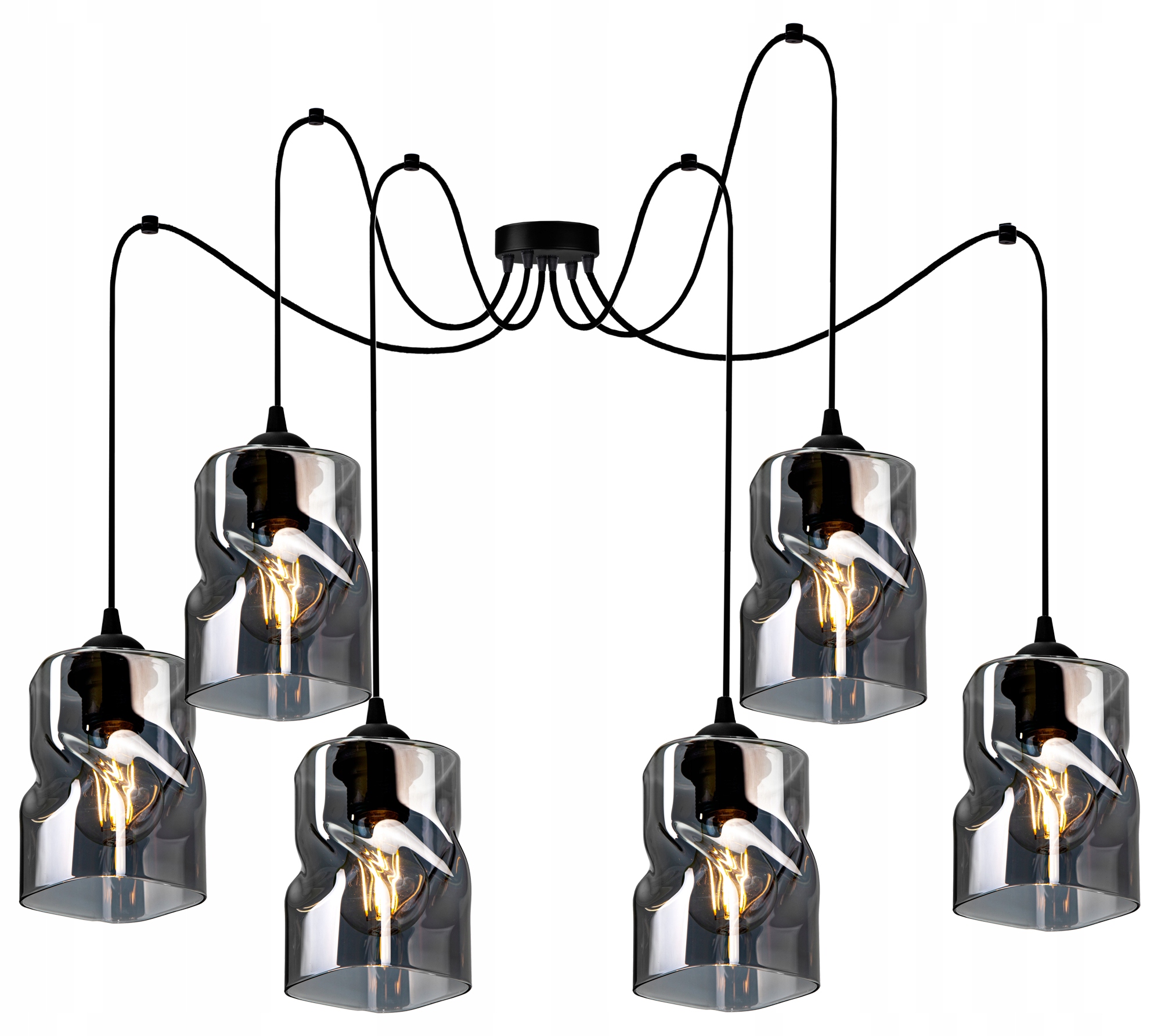 

Szklana Lampa Wisząca Sufitowa Żyrandol Pająk Led