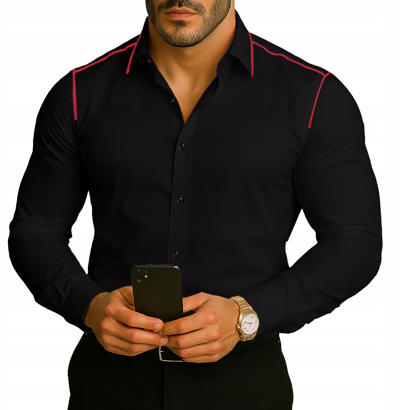 Bavlněná košile Casual Kontrast Klasická Večerní