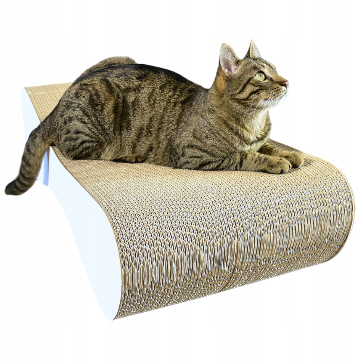 Levně Škrabadlo pro kočky bílé, široké MIMI 70x23x40 cm Mruu&Pruu