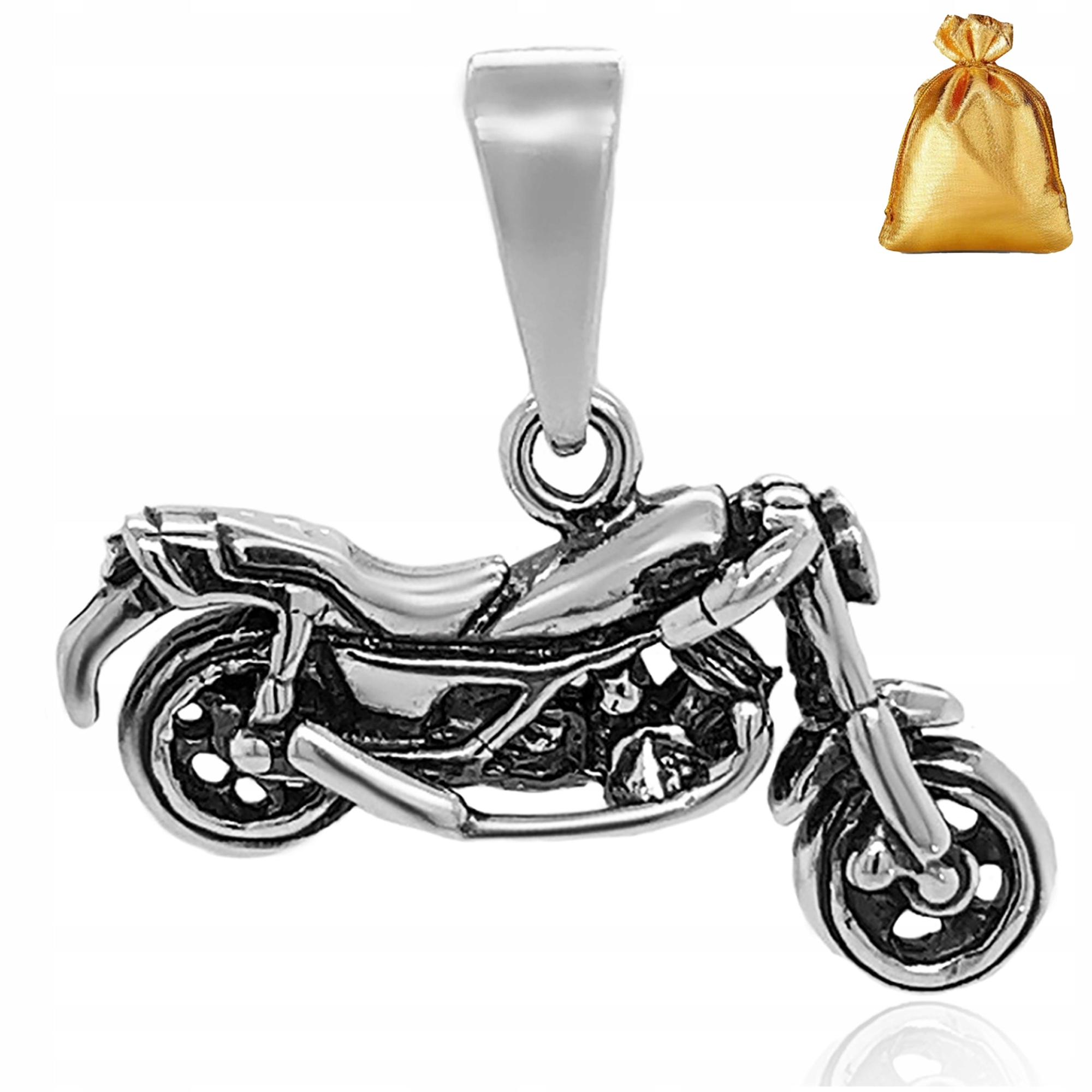 Stříbrný Pánský Přívěsek Přívěsek Motocyklchopper Stříbro Ryzost 925 Jako Dárek