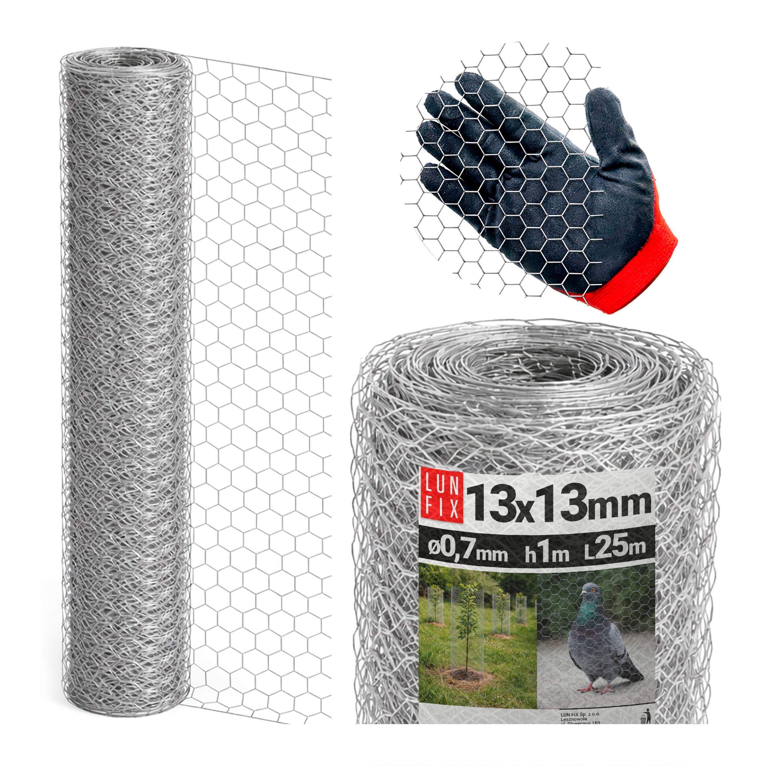 Hexagonální síť 100 cm kovová na balkon pro kočky 13x13 pozink 0,7 mm 25 m