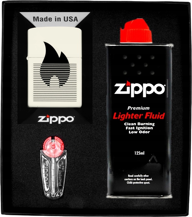 Sada Zippo Zapalovač Lined Flame Design Dárkový No1
