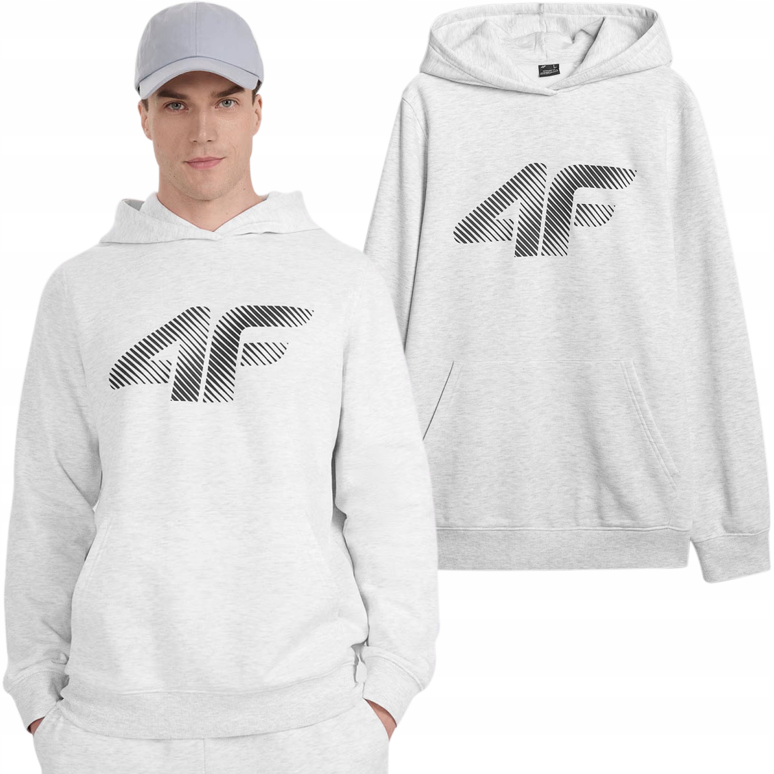 Bluza Męska 4F Dresowa Sportowa Kangurka Kapturem Bawełna M1766-27M-XXL