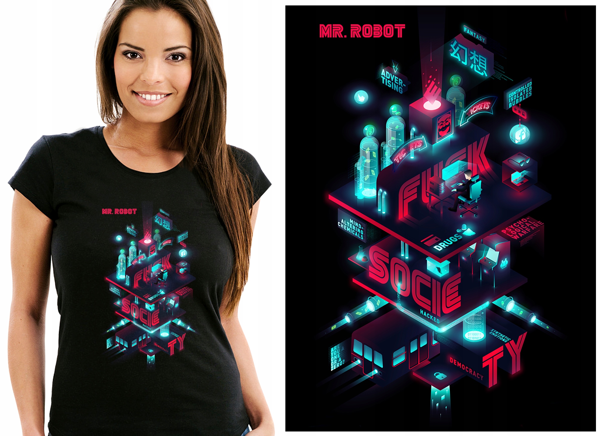 

Mr Robot Elliot Evil Corp Koszulka Damska L