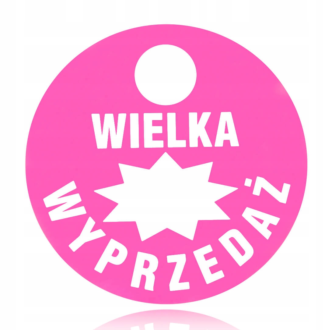 ETYKIETA TABLICZKA WIELKA WYPRZEDAŻ ZAWIESZKA 15CM
