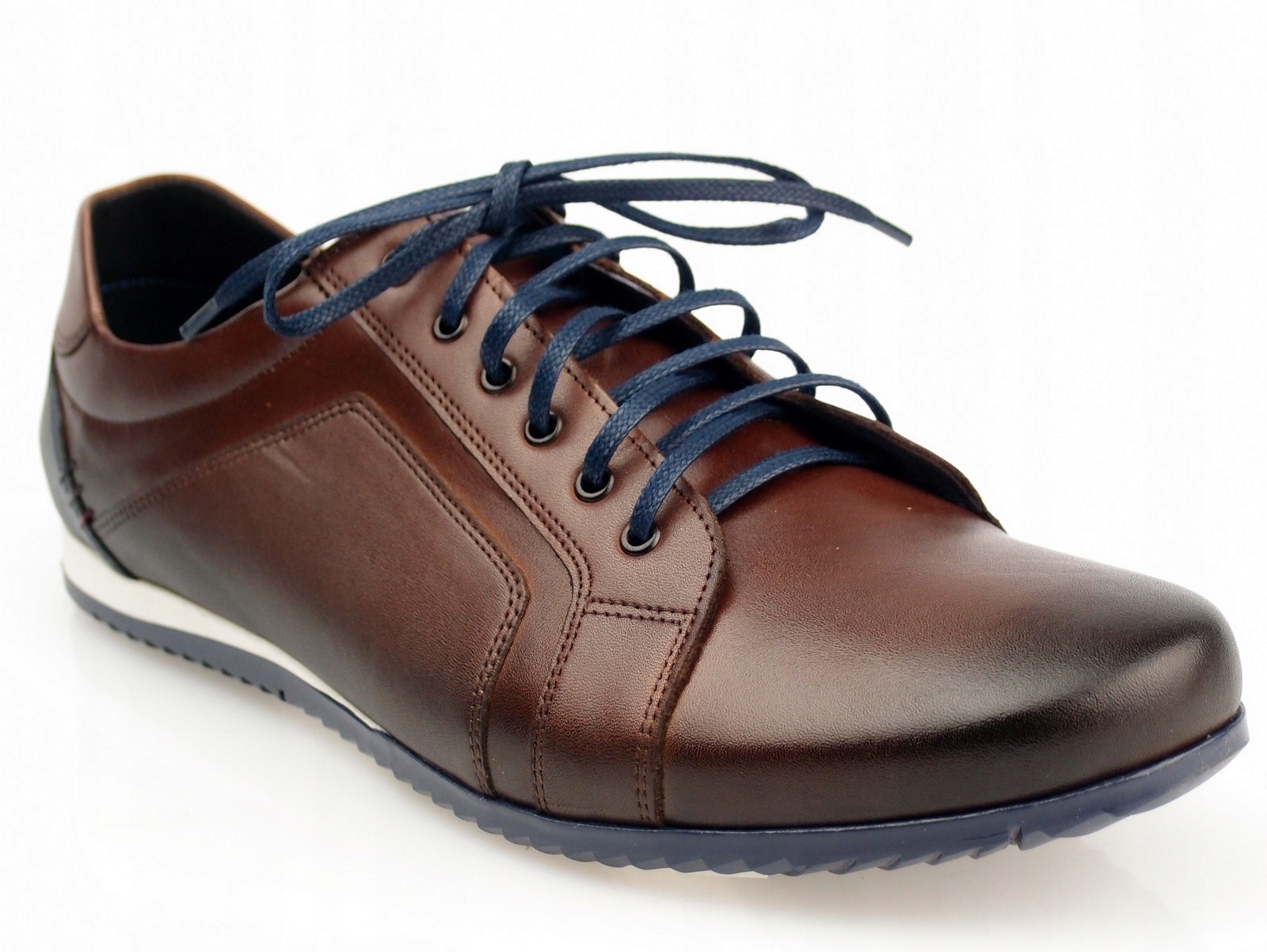 

Husar męskie buty Skóra PL1729 Nikopol brąz C 42