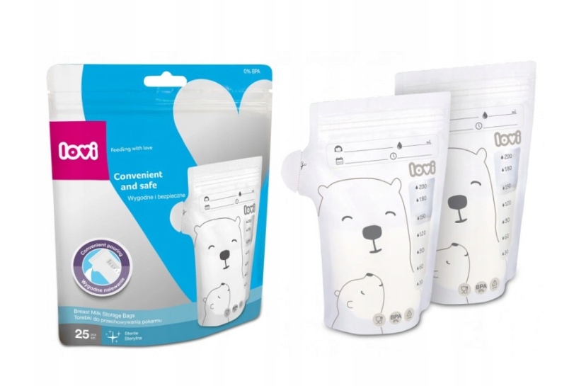 Torebki do przechowywania pokarmu 200ml 25szt LOVI