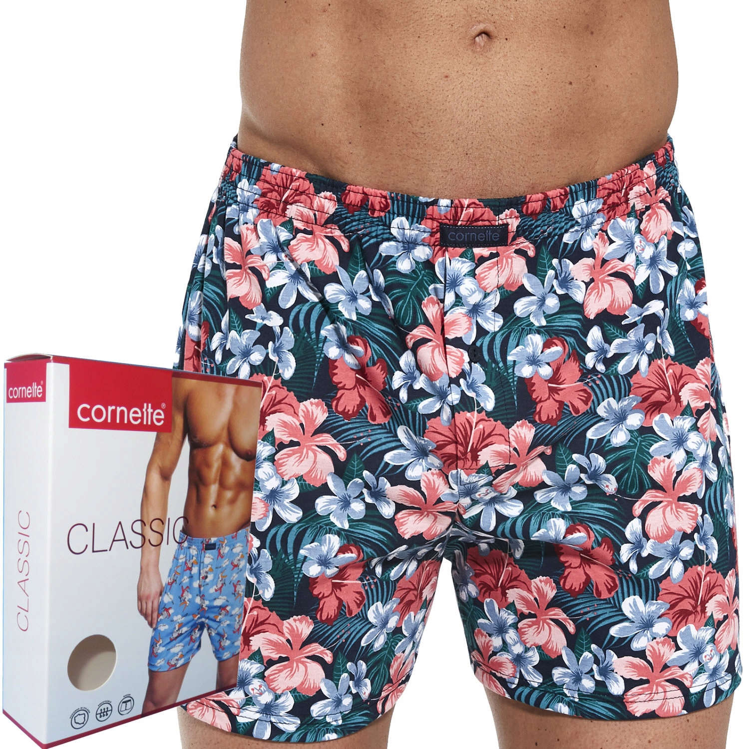 

Cornette bokserki Classic luźne 001/136 kwiaty