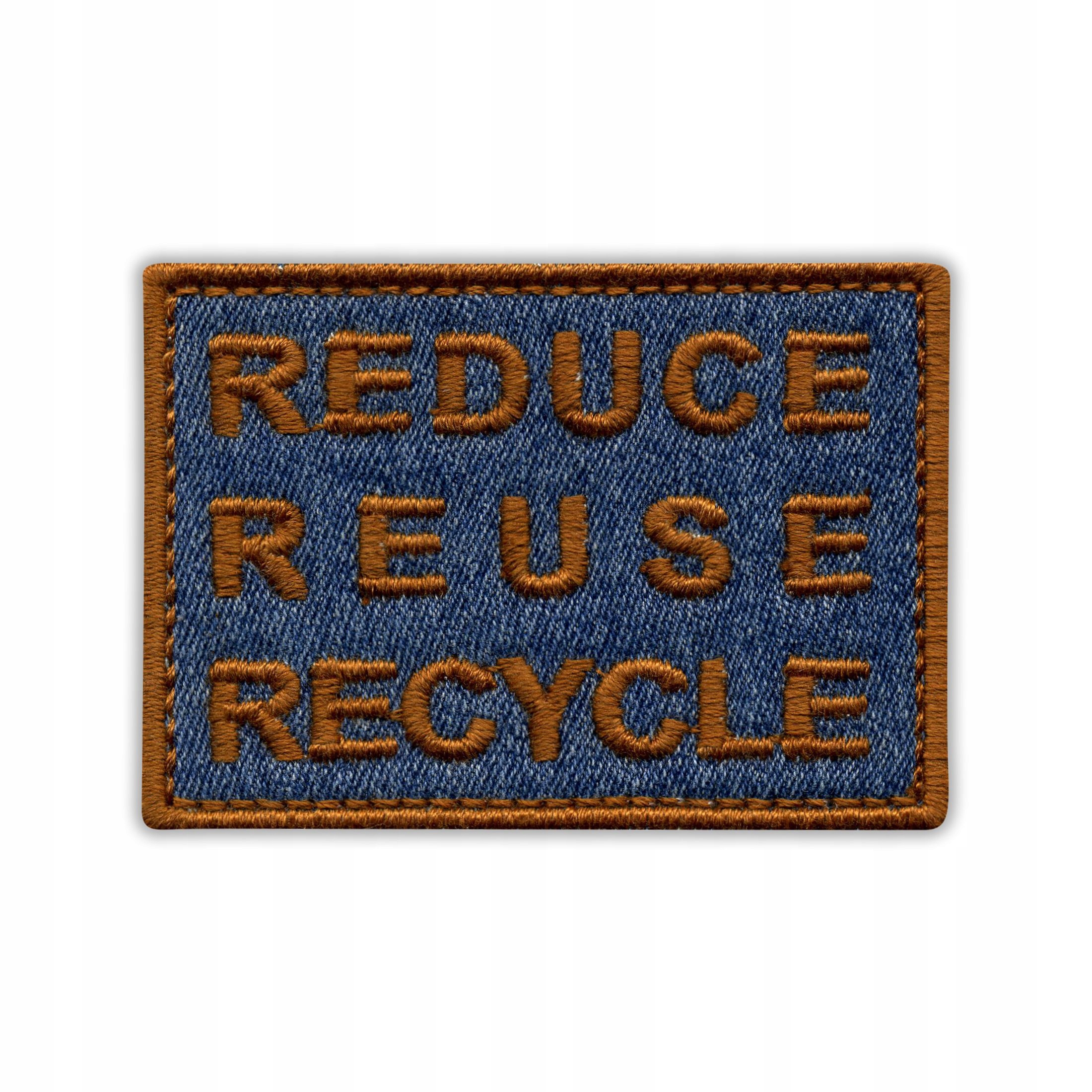 

Reduce, Reuse, Recycle eko naszywka jeans, brąz