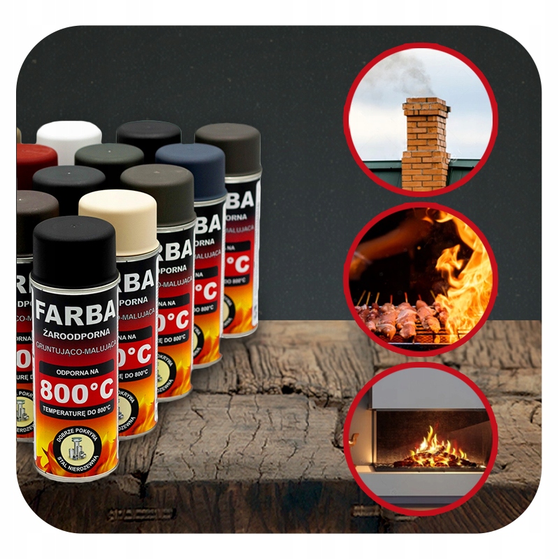 FARBA SPRAY ŻAROODPORNA DO KOMINKA PIECA GRILLA 400 ML HANSA ANTRACYT Kod producenta Farba żaroodporna Hansa ANTRACYT