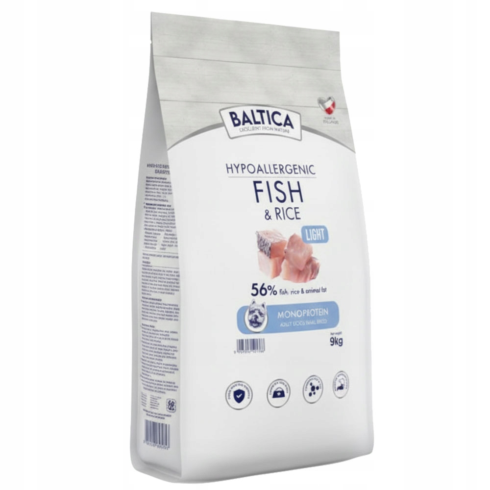 Baltica Adult Fish & Rice Light Xs/s 9kg Małe Rasy Hipoalergiczna