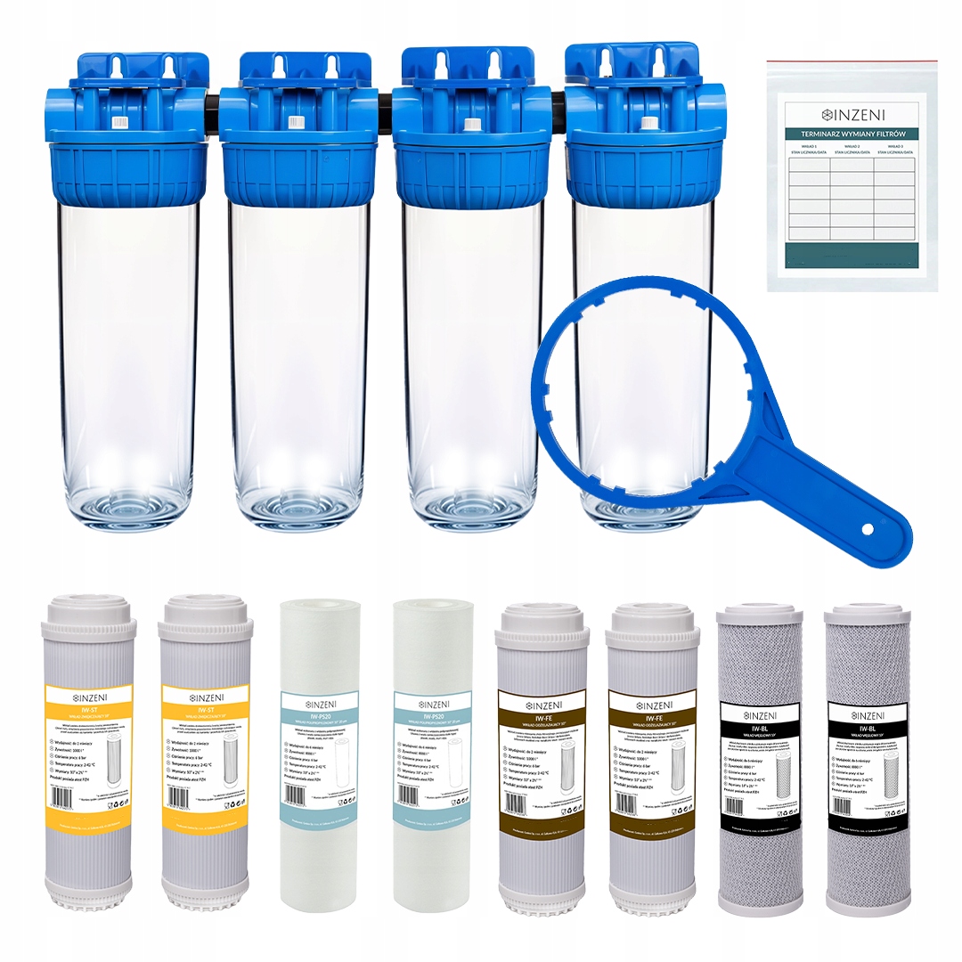 Změkčovací a odželezňovací filtr pro celý dům Inzeni 4-stupňový diář