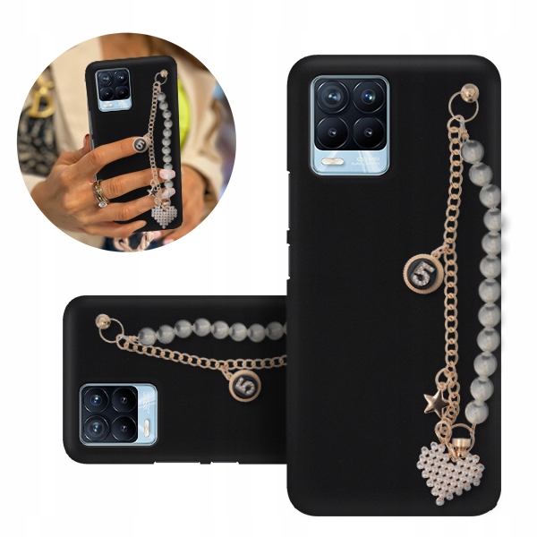 

Etui Blink Matowe Czarne do Realme 8 Perły Serce